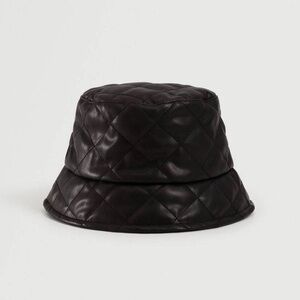 Mango Quilted Black Bucket Hat